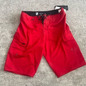 Quiksilver Men's Vibrant Red Cargo Swim Shorts